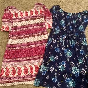 Set of two short sleeve girls dresses